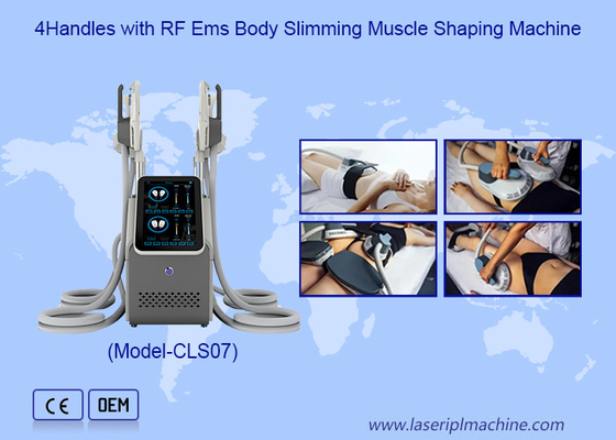 Non-invasif 4 Handle Hi Emt Body Slimming Fat Burner RF Ems Mesin Penciptaan Otot